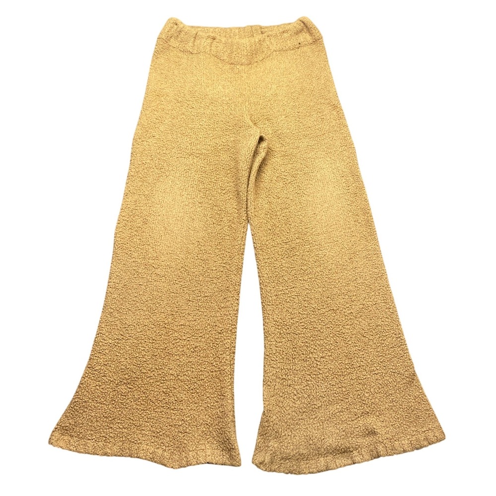 Skims Cozy Knit Pant Camel Boucle Wide Leg Lounge Pants L/XL Boho Western
